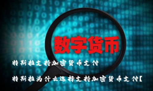 特斯拉支持加密货币支付

特斯拉为什么选择支持加密货币支付？